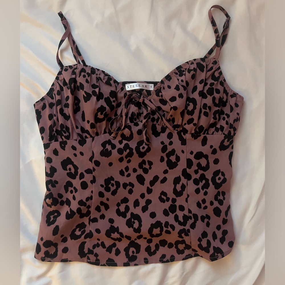 mauve leopard tank